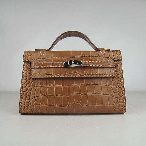 AAA Hermes Kelly 22 CM France Veins Leather Handbag Light Coffee H008 On Sale - Click Image to Close